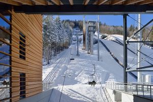 The Nordic Centre Planica complex opened in 2015, the service and performance buildings designed by the <!--LINK'" 0:425-->, 2016