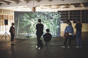 Closing days of the 8th <!--LINK'" 0:681--> EKO at the former MTT textile factory in Maribor, 2021.