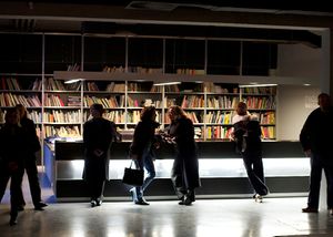 A reading room and mediatheque on contemporary arts, architecture, and design set up in the <!--LINK'" 0:755--> in Ljubljana, 2010