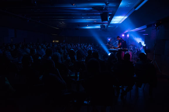 Secret Chiefs performing at CD Club, located high up on the 6th floor of Cankarjev dom, Cultural and Congress Centre, 2018.