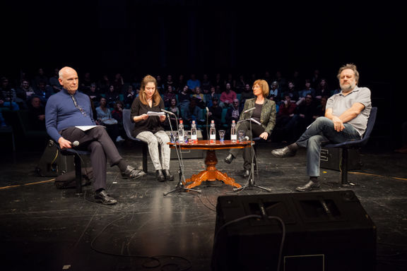 Who's the One Lying Here?, an evening with three philosophers: Slavoj Žižek, Mladen Dolar, and Alenka Zupančič, moderated by Jela Krečič Žižek, World Literatures - Fabula Festival, 2015.