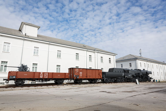 German military steam locomotive 33-110 from the Second World War exhibited at Park of Military History Pivka.