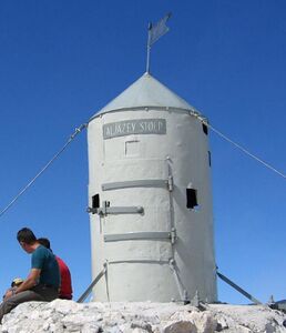 Aljaž Tower (Aljažev Stolp) at the top of <!--LINK'" 0:1245-->. Named after priest, mountaineer and patriot <!--LINK'" 0:1246-->.