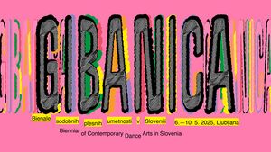 The poster of the 2025 edition of the Gibanica (Moving Cake) Festival of Slovene Dance.