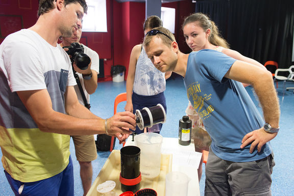A workshop on darkroom techniques, held at Celje FOKUS Festival, 2015