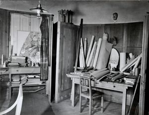 The interior of <!--LINK'" 0:6-->'s studio in the year of the master's death in 1957.