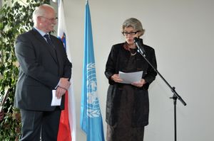 Presentation of the <!--LINK'" 0:335-->, presentation at UNESCO in Paris. Irina Bokova, UNESCO Secretary General, and Dr <!--LINK'" 0:336-->, Slovenian representative at UNESCO.