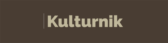 Kulturnik.si banner, dark brown, 2016