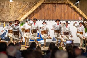 The night of international folklore at the 51st International Folklore Festival in Beltinci on 21 July 2023. The performance by Polish Folk Group “Magurzanie” from Lodygowice. Photo by Boštjan Rous.