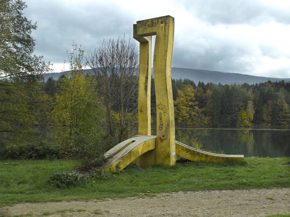 A concrete sculpture by Maciej Szankowski (PL), made in 1977 and standing in Bresternica, a village near Maribor, 2008