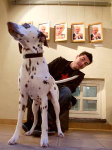 Photographer and journalist <!--LINK'" 0:291--> with his dog Janša