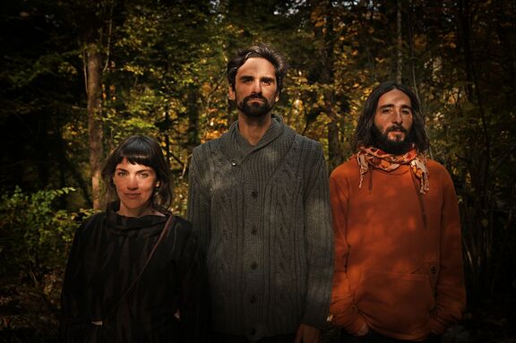 Širom, a mystical entity self-described as an imaginary folk act representing the rural underground, photographed by Uroš Abram, 2021