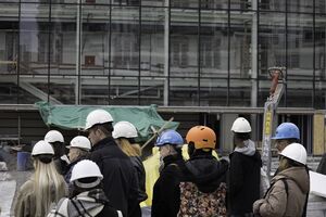 A visit to the construction site of the new production space in Ljubljana, Center Rog. Author: Alberto Rodriguez Arias