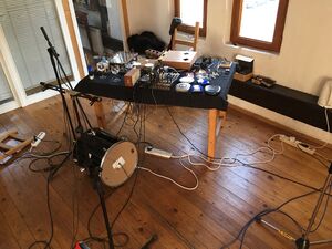Recording session at the Asylum Studio residency.