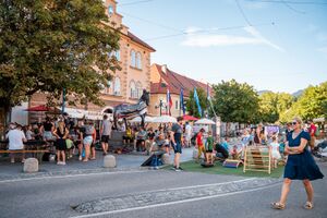 Festival activities in the city center. Author: Aljaž Uršej