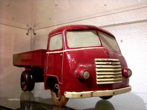 Wooden model of the Luka truck, built by TAM car factory (Tovarna avtomobilov Maribor) in the 1950s and named after <!--LINK'" 0:148-->, the national hero. From the <i>Memorial to Maribor Industry – Industrial Maribor in 20th Century</i> permanent exhibition