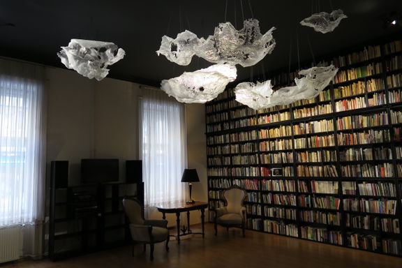 The interior of the Tomaž Šalamun Poetry Centre, containing the late Šalamun's collection of books, 2016