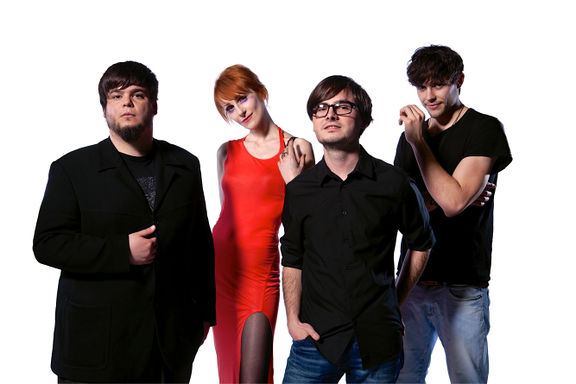 Werefox band line-up, 2012 (From left: Sašo Benko, Melanija Fabčič, Manuel Hahn, David Halb)
