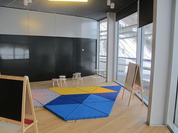 The children room in the pavilion of the Nordic Centre Planica, 2016.
