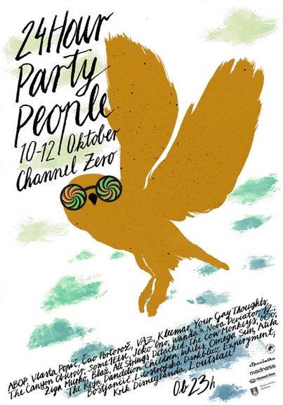 A poster for the 24 Hour Party People festival 2014