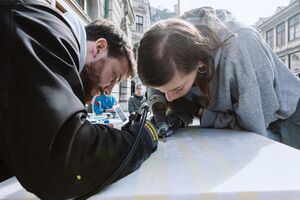 The artwork UNFOLDING as part of the project BITE of Art, 2023.