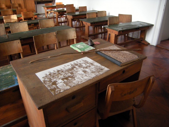 A half-century old classroom at the Slovenska Bistrica Castle