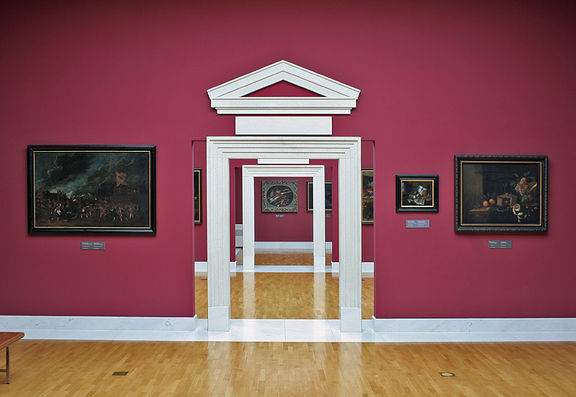 The old set up of the European Paintings, permanent collection of the National Gallery of Slovenia in 2008.