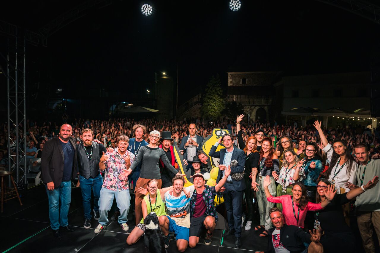 Co-creators of the 15th international stand-up comedy festival Panč, Ljubljana 2022. Author: Jaka Škrlep