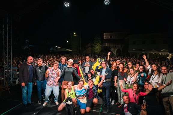 Co-creators of the 15th international stand-up comedy festival Panč, Ljubljana 2022. Author: Jaka Škrlep