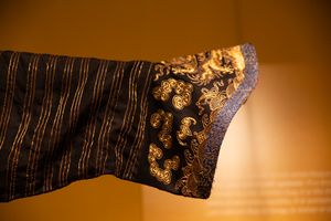 Embroidery detail on the cuff of the Emperor's Dragon Robe, 19th century, Qing dynasty, from the Skušek Collection, <!--LINK'" 0:28-->.
