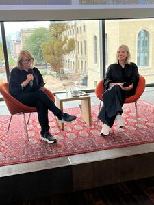 The Head of SKICA Berlin, Saša Šavel Burkart, in conversation with Marion Ackermann, the President of the Prussian Cultural Heritage Foundation (Stiftung Preußischer Kulturbesitz), 2025.