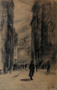 <!--LINK'" 0:268-->'s <i>Old Prague</i>, charcoal drawing, 1920. Fine art collection <!--LINK'" 0:269-->