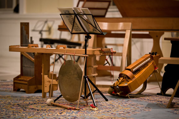 Early music instruments staged at the European Day of Early Music event at the National Museum of Slovenia, organised annually on the 21st of March by Ars Ramovš in the framework of the Seviqc Brežice Festival 2013