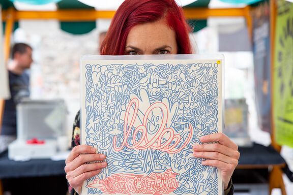 The traditional record fair at 14th TRESK Festival, Ljubljana 2023.