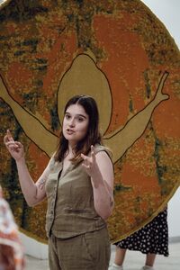 Visual artist Susana Cereja Helia at the Biennial of Textile Art BIEN in 2023. Photo by Maša Pirc.