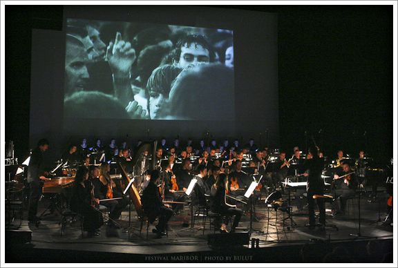 Maribor Festival Orchestra performing The Crowd on stage at the Maribor Festival, 2010