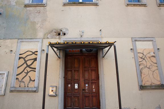 A closer look at the entrance of the independent club Klub Baza.