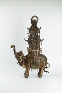 This Japanese bronze elephant pagoda incense burner is one of the many items featured in the online East Asian Collections in Slovenia. Collection of Objects from Asia and South America, <!--LINK'" 0:38-->, A7.