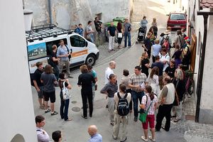 Before the opening of an exhibition during the annual <!--LINK'" 0:257-->, in Novo Mesto, summer 2010