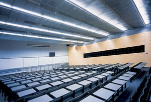 Lecture hall at the <!--LINK'" 0:682-->, designed by Styria arhitektura d.o.o.