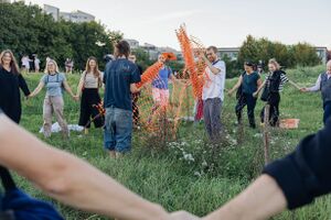 Krater collective's community event in Fužine neighbourhood as part of the Crafting Biodiversity project, 2025.