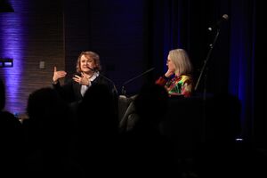 Opening event of <!--LINK'" 0:602--> 2023 hosted the Ukrainian writer Oksana Zabužko, author of the novel <i>Field Research of Ukrainian Sex</i>, that was interpreted by drama actor Mario Dragojević. The conversation with the author was led by Ksenija Horvat.