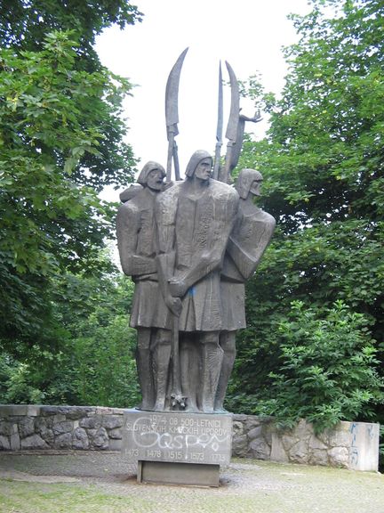 Monument to the Slovene peasant revolts at Ljubljana Castle, made in 1973 by famous Slovene sculptor Stojan Batič