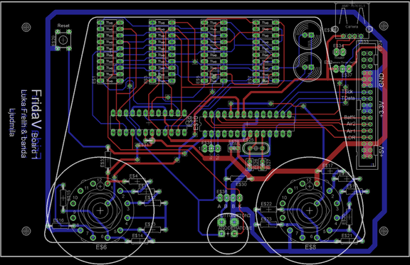 Circuit board for Frida V. (Free Ride Data Acquisition Vehicle), by Luka Frelih, is a free, mapping interface for bicycles. First built for DEAF 2004 Frida V. has been realised in numerous cities worldwide. Ljudmila - Ljubljana Digital Media Lab
