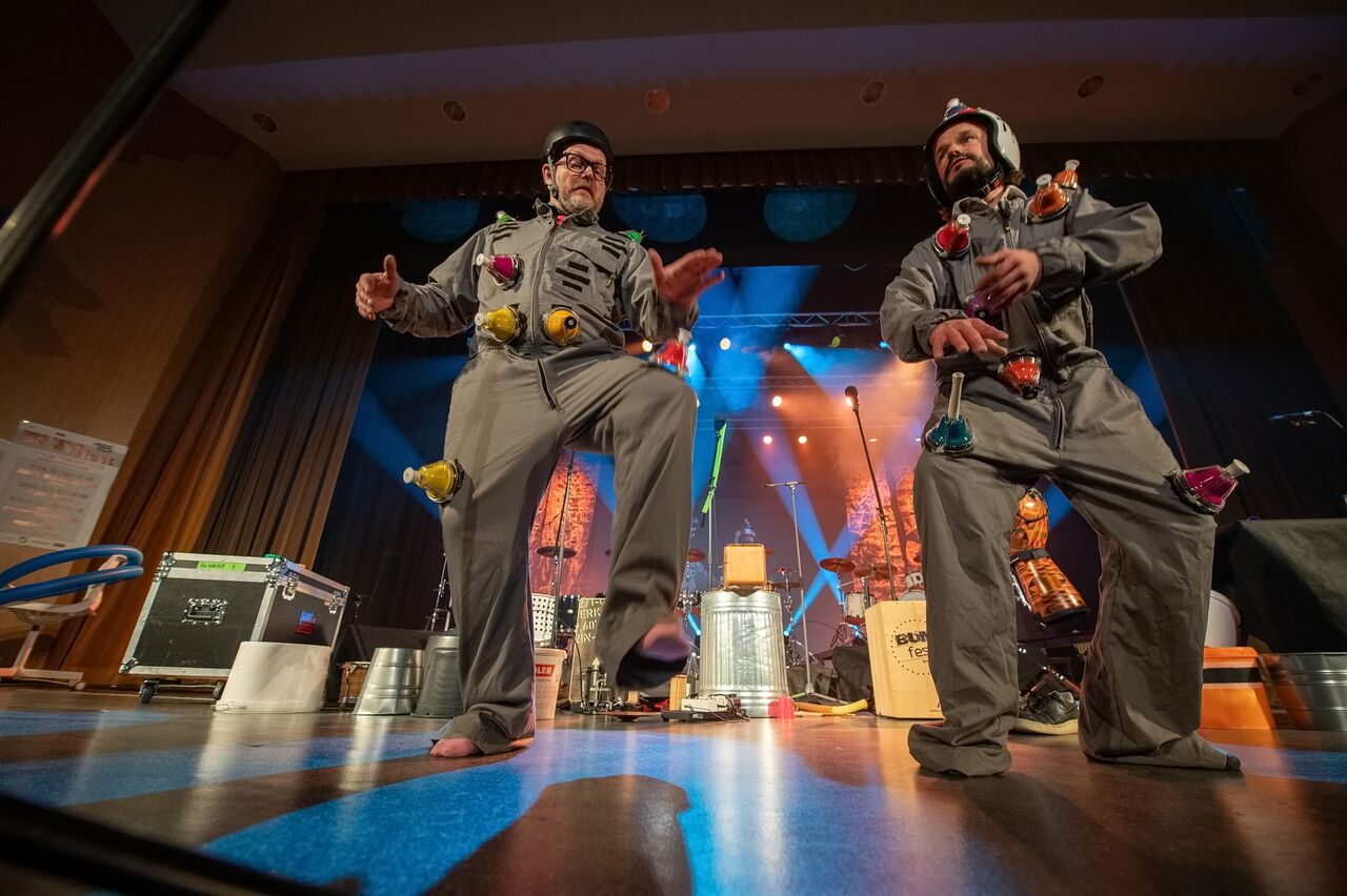 The Funky Currywurst Brothers at the 15th BUMfest International Percussion Festival, 2023.