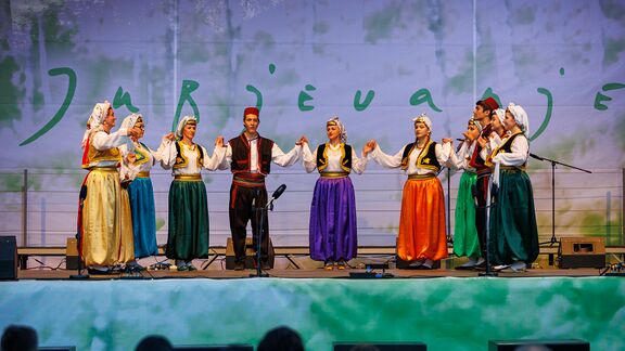 Slovenian folklore group Merak at Jurjevanje in Bela krajina in 2022. Author: Jani Pavlin