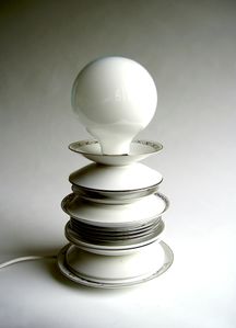 <!--LINK'" 0:175-->, <i>Stacked plates lamp</i>, Malin Lundmark, 2003