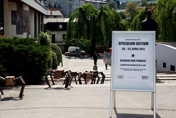 Posters announcing the Speculum Artium Festival in Trbovlje, 2011.