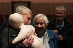 The <i>Telenoid™</i>, designed to appear and to behave as a 'minimalistic' human, was featured at the <i>Speculum Artium Festival</i>, as was its main inventor, dr. Hioshi Ishigura, 2013