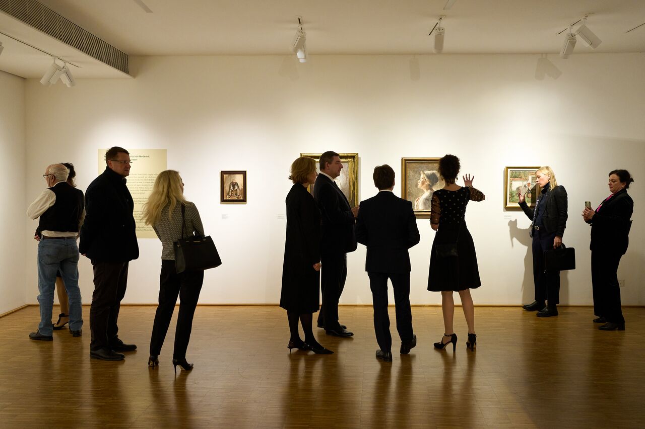 The opening of the exhibition "Beyond Impressionism – Slovenian Modernism and Dachau" at the Dachau Art Gallery in 2025. Photo: Andreas Koehler